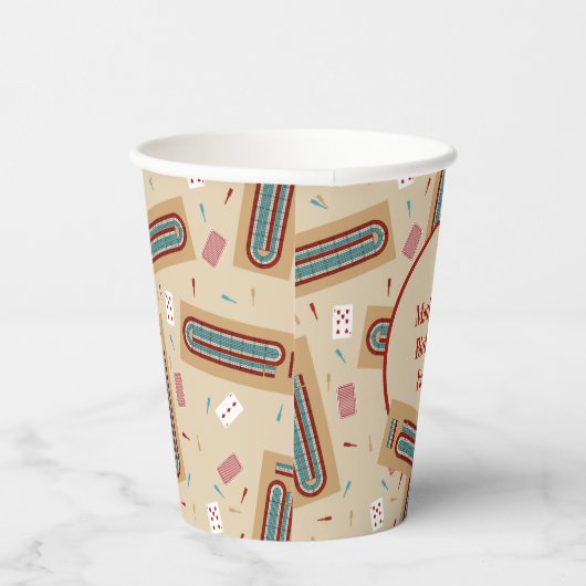 Cribbage spel thema gepersonaliseerde partij papieren bekers (Rechts)