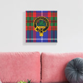 Crichton Scottish Crest en Tartan Canvas print (Insitu (Woonkamer))