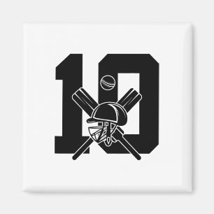 Cricket 10 jaar Nummer 10 Verjaardag Magneet