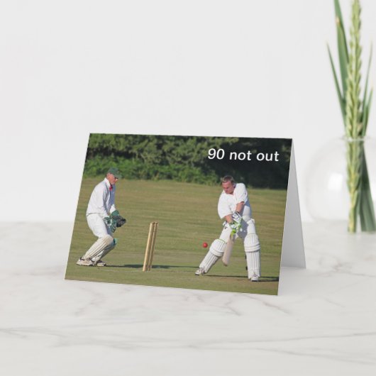 Cricket 90ste verjaardagskaart kaart (Voorkant)