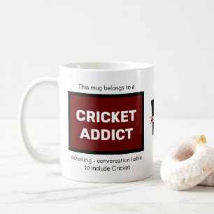 Cricket Addict Voeg Jouw naam Monogram Initiaal Koffiemok