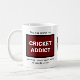 Cricket Addict Voeg Jouw naam Monogram Initiaal Koffiemok