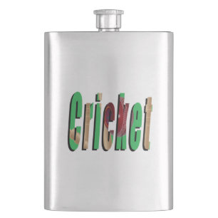 Cricket Afbeelding Logo, Klassieke Hip Flask Flacon