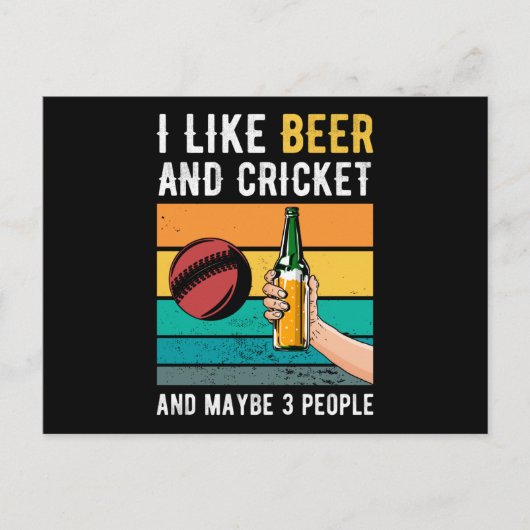Cricket and Beer Retro Gift Briefkaart (Voorkant)
