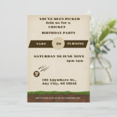 Cricket Anniversaire de fête Sports Invitation (Debout devant)