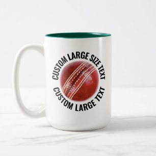 Cricket Bal & Grote Tekst JAGERGROEN 425g Custom Tweekleurige Koffiemok