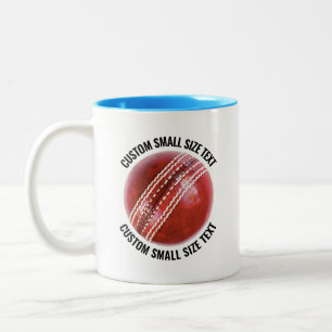 Cricket Bal & Kleine Tekst LICHTBLAUW 11oz Aangepa Tweekleurige Koffiemok