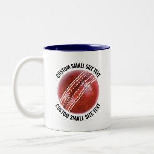 Cricket Bal & Kleine Tekst MARINEBLAUW 11oz Aangep Tweekleurige Koffiemok
