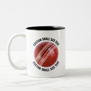 Cricket Bal & Kleine Tekst ZWART 11oz Aangepast Tweekleurige Koffiemok