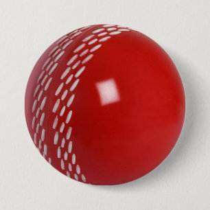 Cricket Ball Badge Ronde Button 7,6 Cm