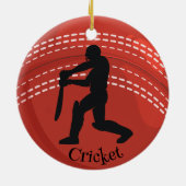 Cricket Ball Cricketer Design Ceramic Ornament (Achterkant)