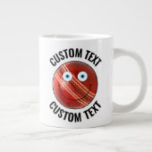 Cricket Ball Custom Happy Face & gepersonaliseerde Extra Grote Beker (Rechts)