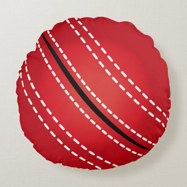Cricket Ball Pillow Rond Kussen (Voorkant)
