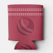 Cricket Ball Seam Monogram Cricketer Blikjeskoeler (Achterkant)