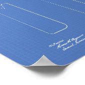 Cricket Bat 1886 Patent Art Blueprint Poster (Hoek)