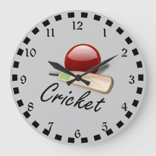 Cricket bat and ball, populair design grote klok