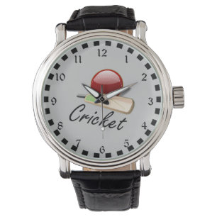 Cricket bat and ball, populair design horloge