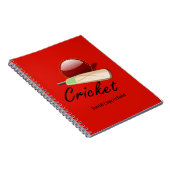 Cricket bat en bal SJABLOON Notitieboek (Rechterzijde)