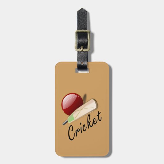 Cricket, bat en ball bagagelabel (Voorkant verticaal)