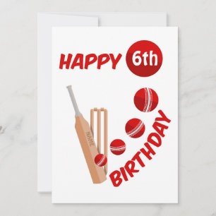 Cricket Bat en Ball Kids Verjaardag Feestdagenkaart