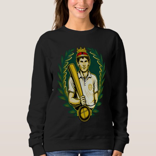 Cricket Bat King Cricket Player Trui (Voorkant)