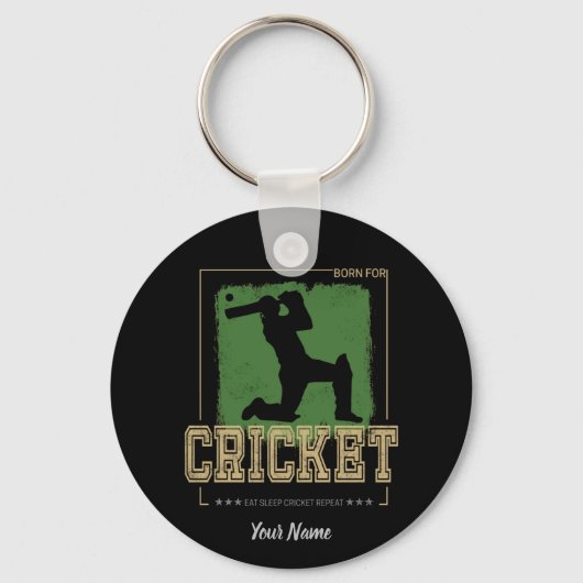 Cricket Batsman Born for Game Player and Coach Sleutelhanger (Voorkant)