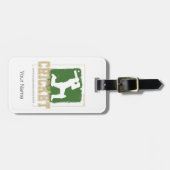 Cricket Batsman Pitcher Speler Coach Bagagelabel (Voorkant horizontaal)