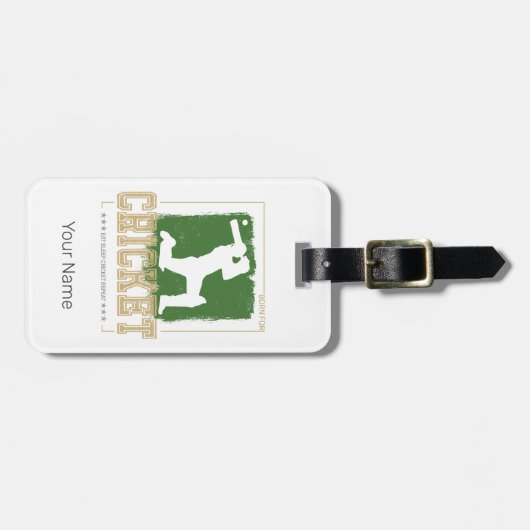 Cricket Batsman  Pitcher Speler Coach Bagagelabel (Voorkant horizontaal)