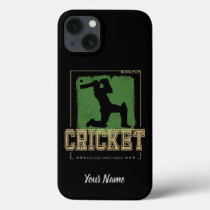 Cricket Batsman Pitcher Speler Coach iPhone 13 Hoesje