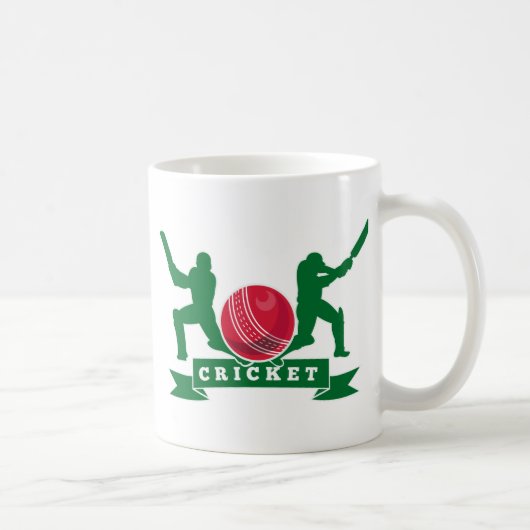 cricket batsman silhouette batball koffiemok (Rechts)