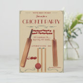 Cricket Birthday Party Sports Invitation (Debout devant)