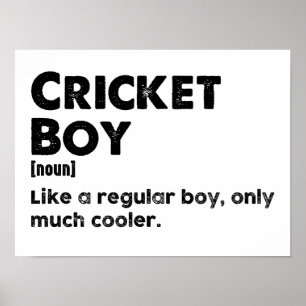 Cricket Boy Funny Dictionary Definitie Poster