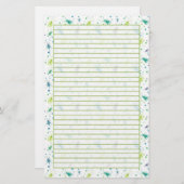 Cricket Bugs Waterverf Insecten Green Lined Briefpapier (Voorkant / Achterkant)