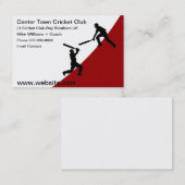 Cricket Club Moderne Simple Cartes de visite (Devant / Derrière)