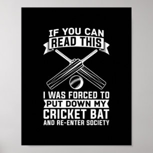 Cricket - Cricketspeler Club Speler Tsman Bowler C Poster
