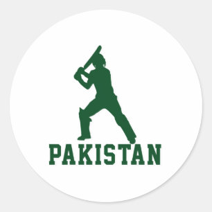 Cricket Cricketspeler Tsman Pakistan Sport Cadeau Ronde Sticker