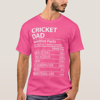 Cricket Dad Voedingsfeiten Grappig Cricket Dad T-shirt