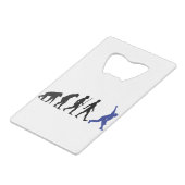 Cricket Evolution Bowler Batsman Player Fans Kredietkaart Flessenopener (Voorkant Gekanteld)