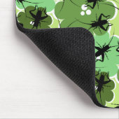 Cricket Floral Pattern Green + Black Muismat (Hoek)