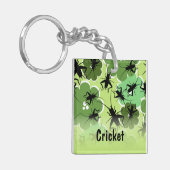 Cricket Floral Pattern Green + Black Sleutelhanger (Voorkant Links)