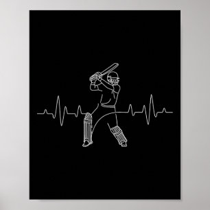 Cricket Game Hartslag - Tsman Cricketer Bowler Tt Poster