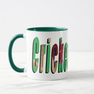 Cricket Game Logo, Green Combo Coffee Mok. Mok