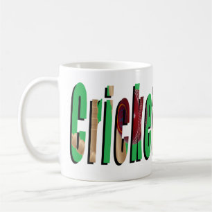 Cricket Game Logo, Mok witte koffie.