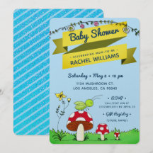 Cricket Garden Glitter Thema Blauw Baby shower Kaa