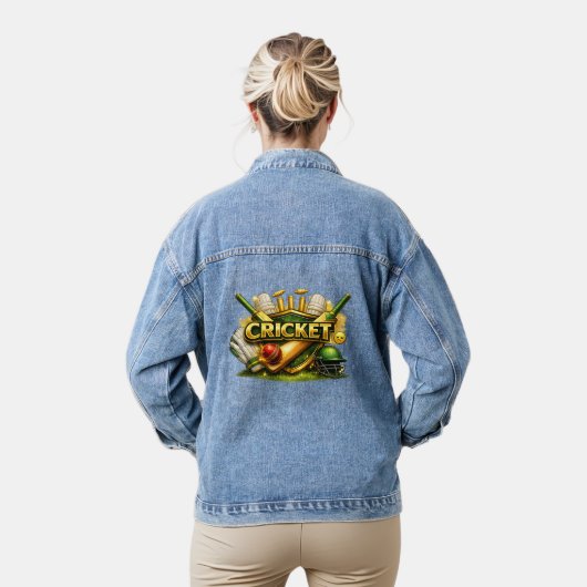 Cricket Gold Emblem Women’s Denim Jacket Sport Ins (Modèle)