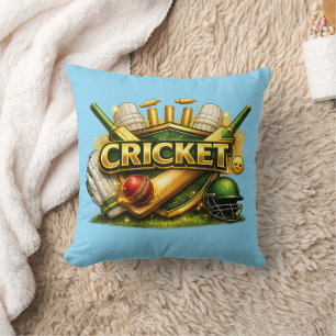 Cricket Gouden Embleem Sport Geïnspireerde Worp Ku Kussen