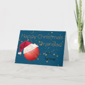 Cricket Grandad Sports Christmas Personalized Feestdagen Kaart (Voorkant)