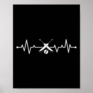 Cricket Hartslag Hart Cricket Speler Poster