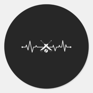 Cricket Hartslag Hart Cricket Speler Ronde Sticker