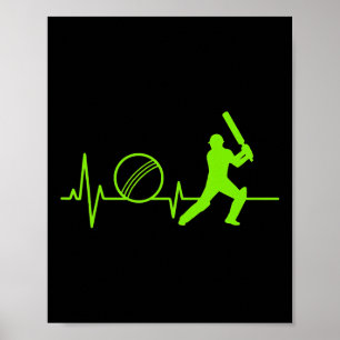 Cricket Hartslag T-shirt Pols Tsman-ontwerp voor s Poster